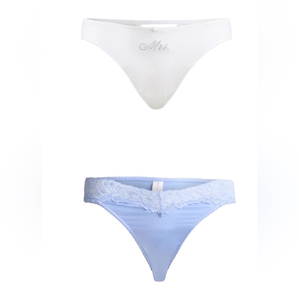 Joyspun Women's Satin Bridal Cheeky Panties with Lace and Picot, 2-Pack